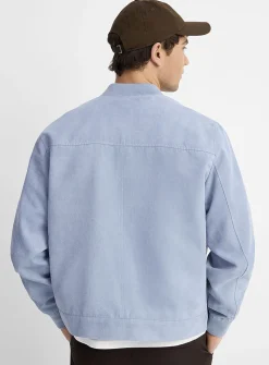Faux-suede bomber jacket