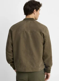 Faux-suede bomber jacket