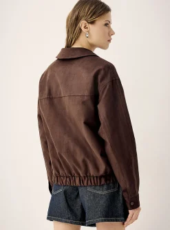 Faux-suede dad jacket
