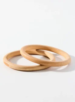 Faux-wood bangles