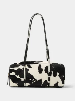 Filo hair-on leather shoulder bag