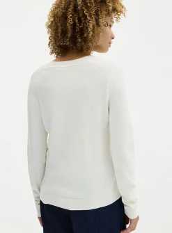 Fine-knit V-neck sweater