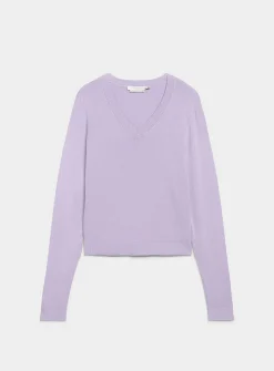 Fine-knit V-neck sweater