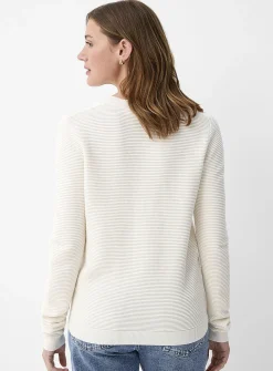 Fine ottoman-knit crew-neck sweater