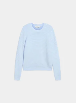 Fine ottoman-knit crew-neck sweater