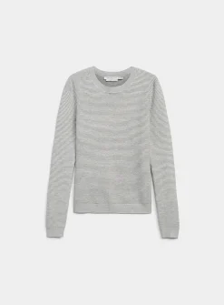 Fine ottoman-knit crew-neck sweater