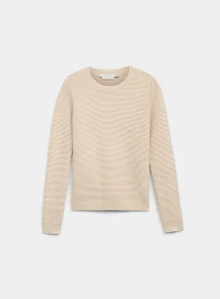 Fine ottoman-knit crew-neck sweater