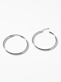 Fine silver hoops