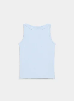Fitted ribbed boat-neck cami