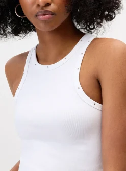 Fitted silver-stud cami