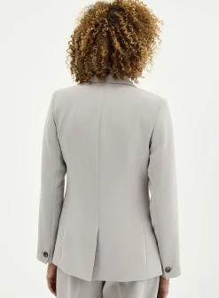 Fitted textured crepe blazer