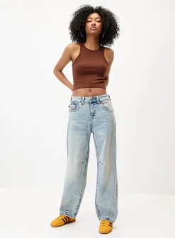 Flap pockets baggy jean