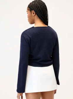 Flared sleeves knit bolero