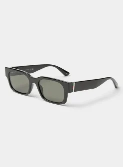 Flat-edge rectangular sunglasses