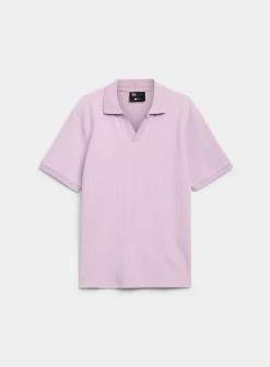 Flat-ribbed Johnny collar polo