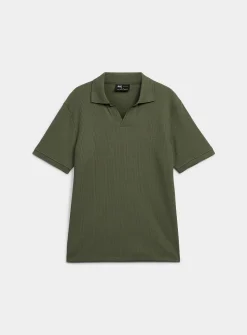 Flat-ribbed Johnny collar polo