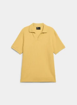 Flat-ribbed Johnny collar polo