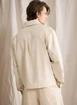Flecked beige overshirt