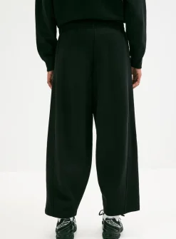 Fleece barrel-leg pant