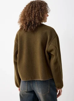 Fleece boxy-fit jacket