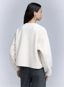 Fleece boxy-fit jacket