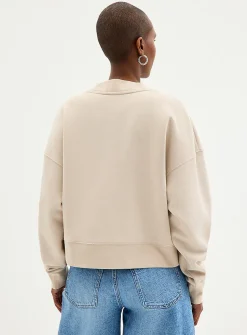 Fleece-lined boxy-fit cardigan