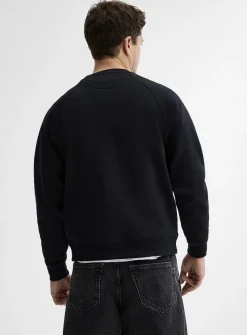 Fleece-underside raglan sweatshirt