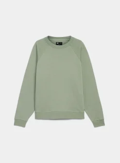 Fleece-underside raglan sweatshirt