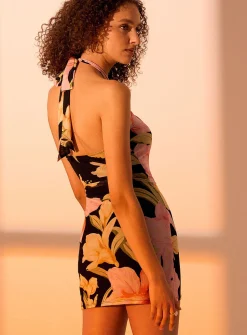 Floral halter minidress