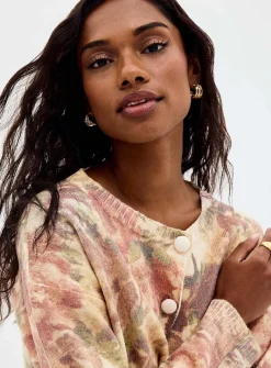 Floral tapestry boxy-fit cardigan