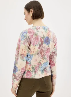 Floral tapestry boxy-fit cardigan