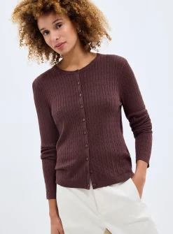 Flowy cable-knit cardigan