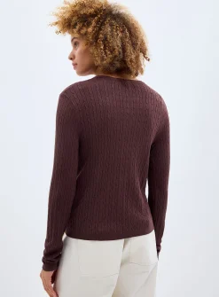Flowy cable-knit cardigan