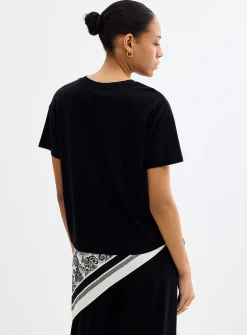 Flowy solid boxy-fit T-shirt