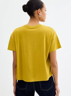 Flowy solid boxy-fit T-shirt