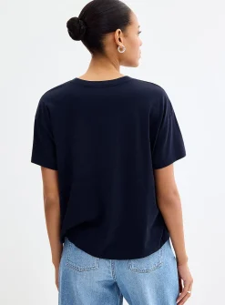 Flowy solid boxy-fit T-shirt