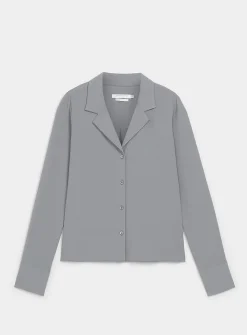 Fluid notched-collar shirt