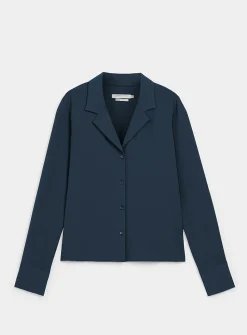 Fluid notched-collar shirt