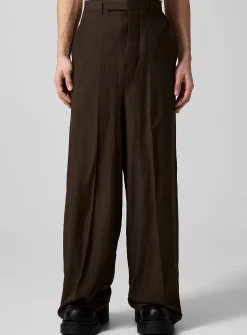 Fluid pure wool wide-leg pant