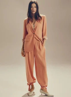 Fluid tie-ankle wide-leg pant