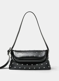 Folder Brot studded leather baguette bag
