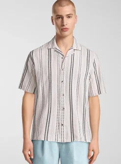 Folk stripe camp shirt