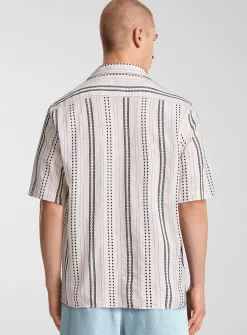 Folk stripe camp shirt