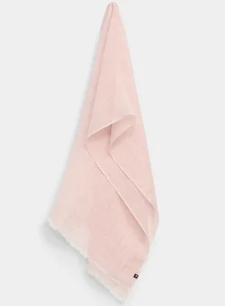 Frayed-edging lightweight 100% linen scarf