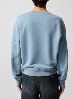 Frayed logo pocket sweatshirt