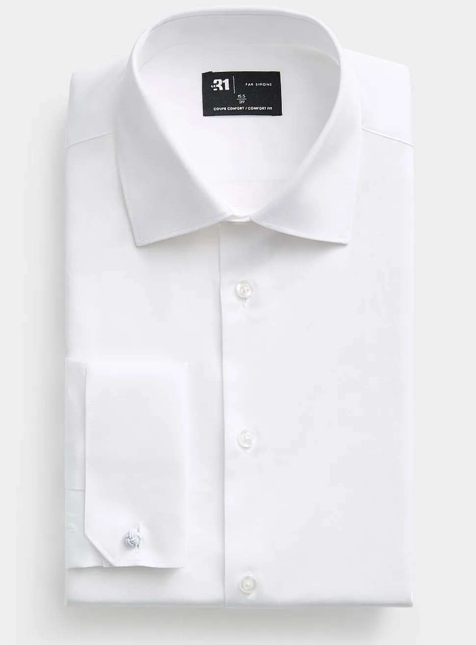 French cuff sateen shirt