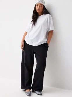 French terry wide-leg pant
