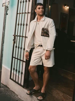 Full-zip cotton-linen jacket