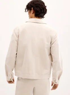 Full-zip cotton-linen jacket