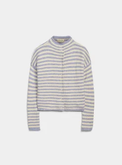 Funnel neck buttoned sweater